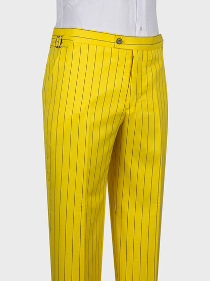 Yellow Pinstripe Prom Suit for Men – Bold Statement Look