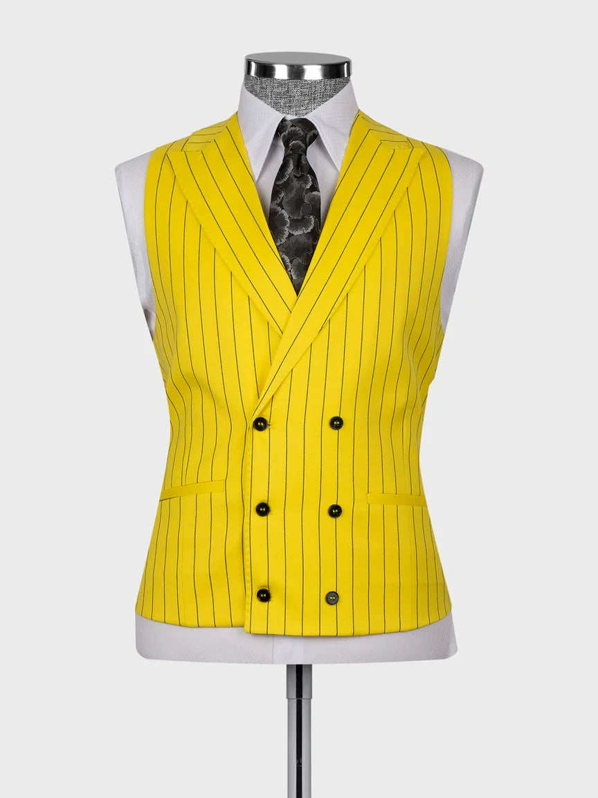 Yellow Pinstripe Prom Suit for Men – Bold Statement Look