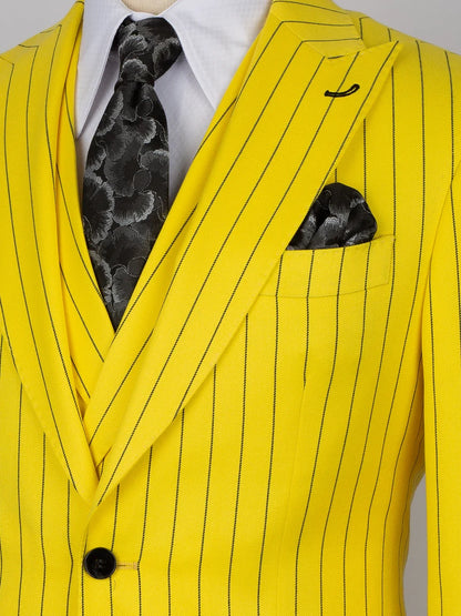 Yellow Pinstripe Prom Suit for Men – Bold Statement Look