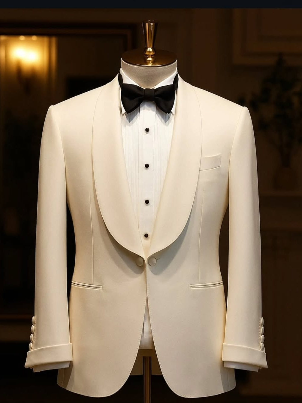 Champagne One-Button Shawl Lapel 2-Piece Suit – Slim Fit Prom Suit