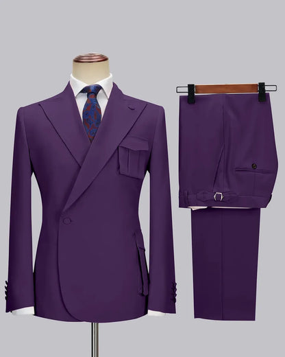 One-button Peak Lapel 2-piece Suit