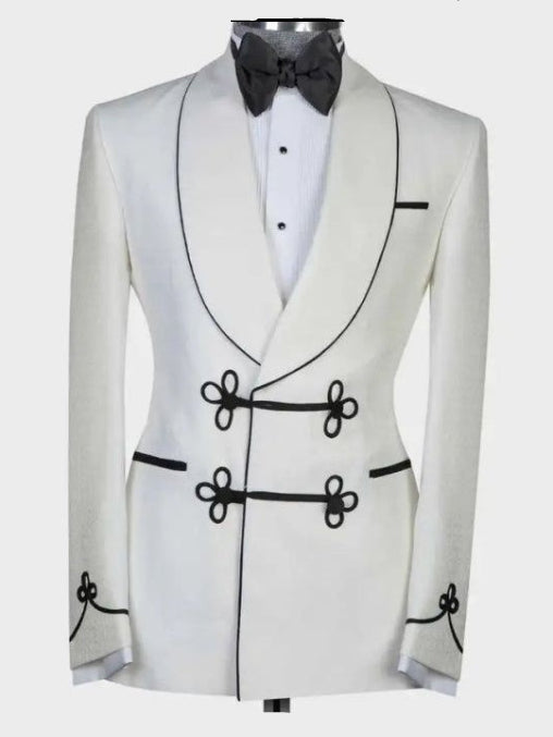 Luxury White Single-Breasted Shawl Lapel Tuxedo for Men