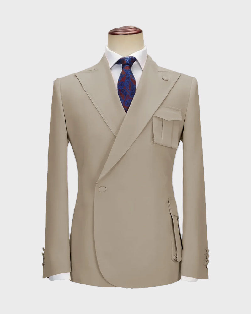 One-button Peak Lapel 2-piece Suit