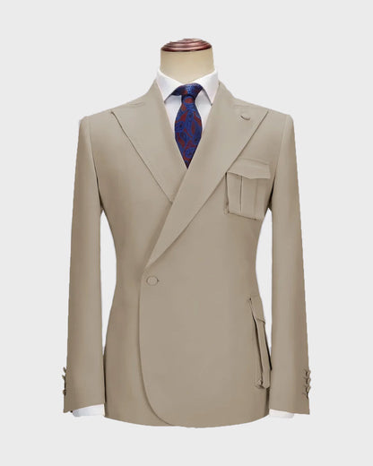 One-button Peak Lapel 2-piece Suit