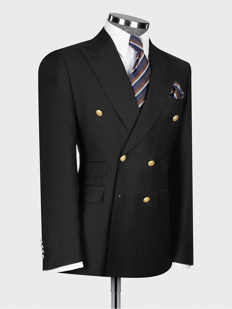 Double-breasted 2-piece Suit in Black