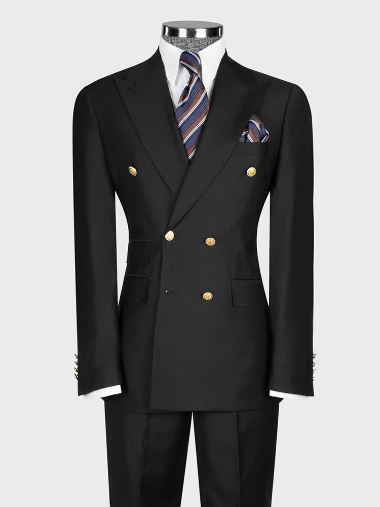Double-breasted 2-piece Suit in Black