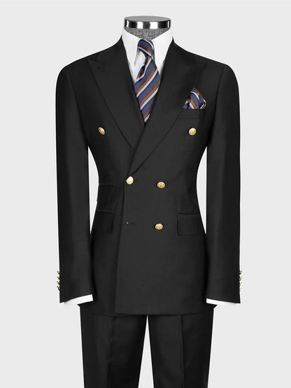Double-breasted 2-piece Suit in Black