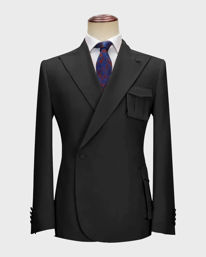 One-button Peak Lapel 2-piece Suit