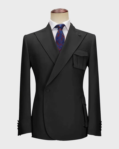 One-button Peak Lapel 2-piece Suit