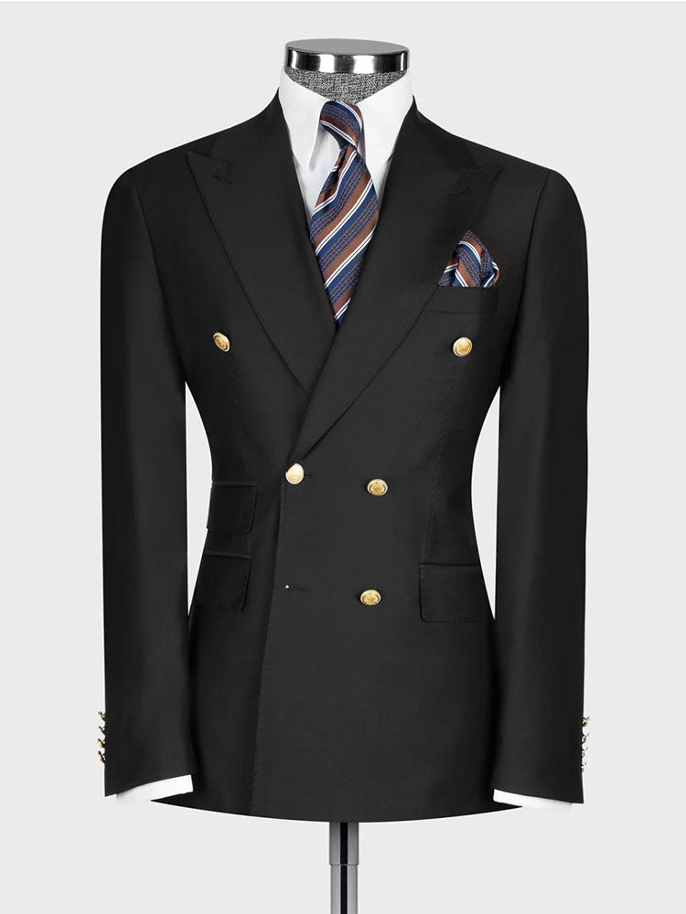 Double-breasted 2-piece Suit in Black