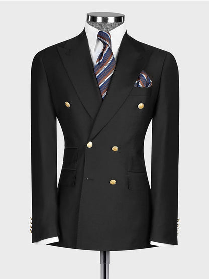 Double-breasted 2-piece Suit in Black