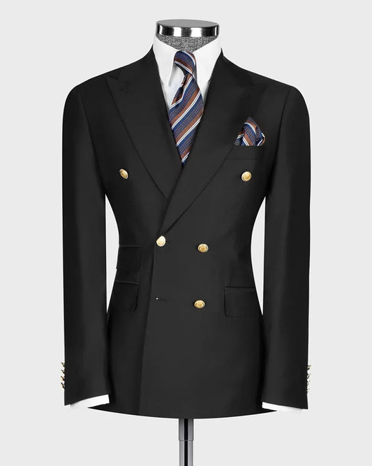 Double-breasted 2-piece Suit in Black