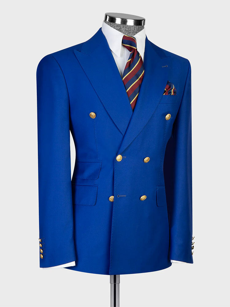 Double-breasted 2-piece Suit in Royal Blue
