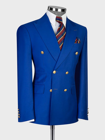 Double-breasted 2-piece Suit in Royal Blue