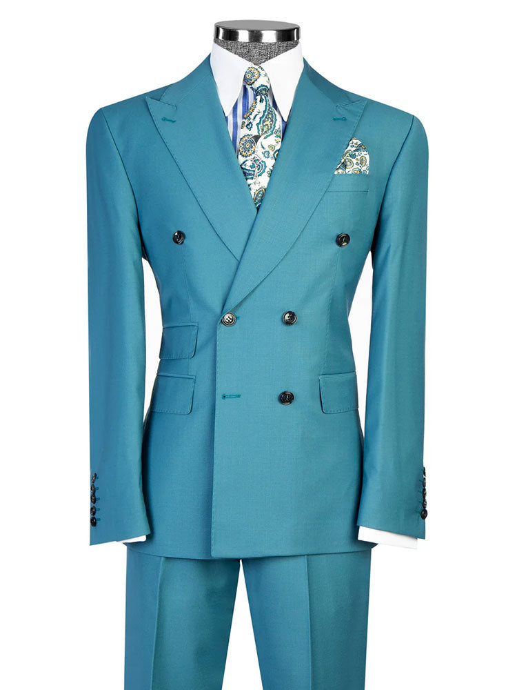 Double-breasted Peak Lapel 2-piece Suit