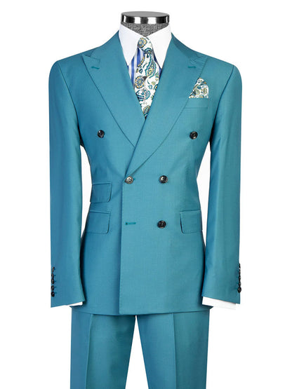 Double-breasted Peak Lapel 2-piece Suit