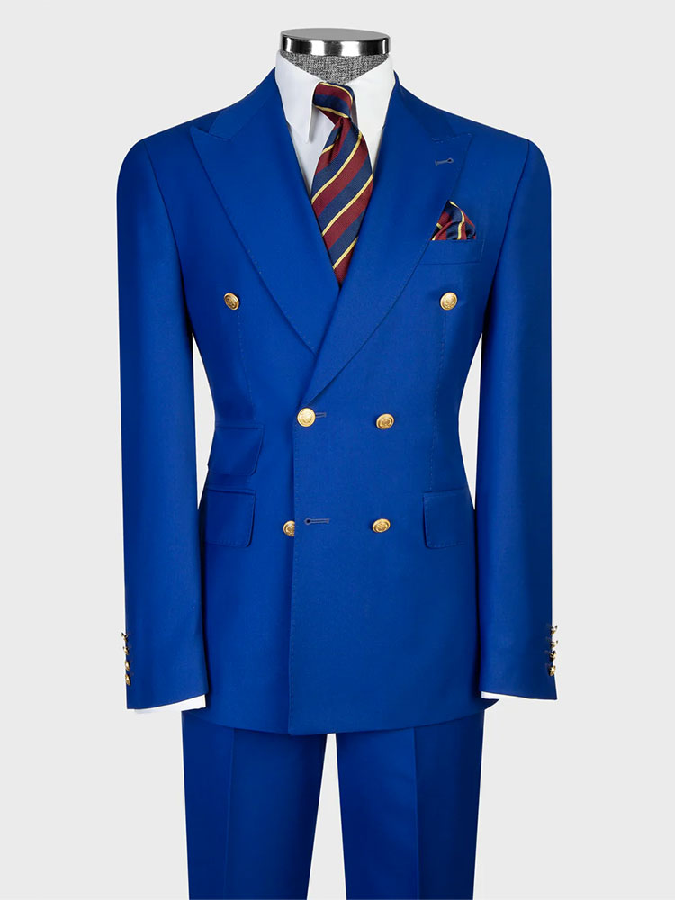 Double-breasted 2-piece Suit in Royal Blue