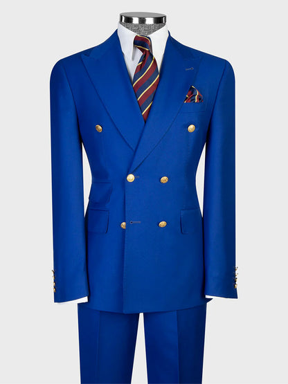 Double-breasted 2-piece Suit in Royal Blue