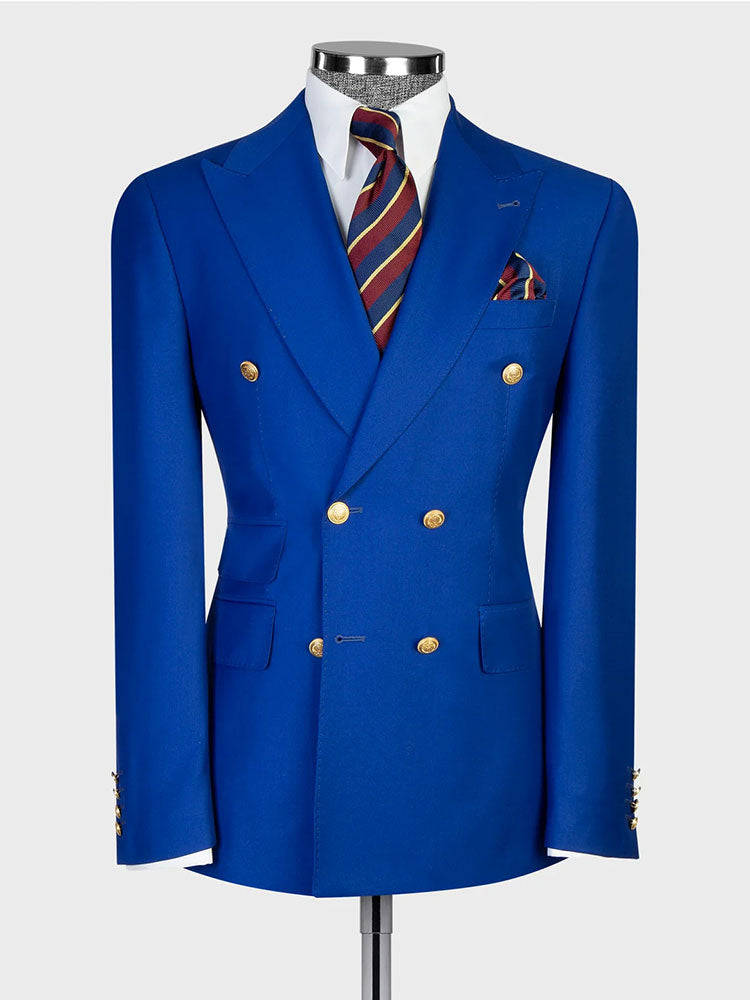 Double-breasted 2-piece Suit in Royal Blue