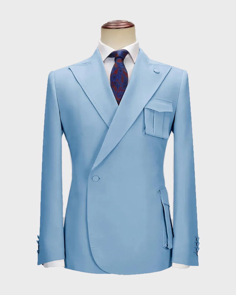 One-button Peak Lapel 2-piece Suit
