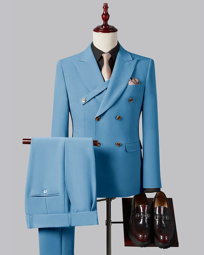 Double-breasted Peak Lapel 2-piece Suit