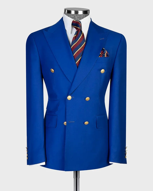Double-breasted 2-piece Suit in Royal Blue