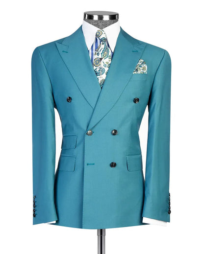 Double-breasted Peak Lapel 2-piece Suit