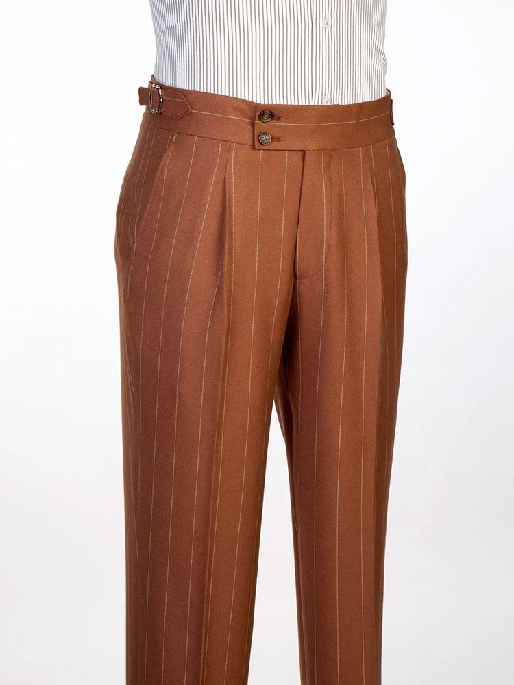 Men's Striped Peak Lapel 3-piece Suit