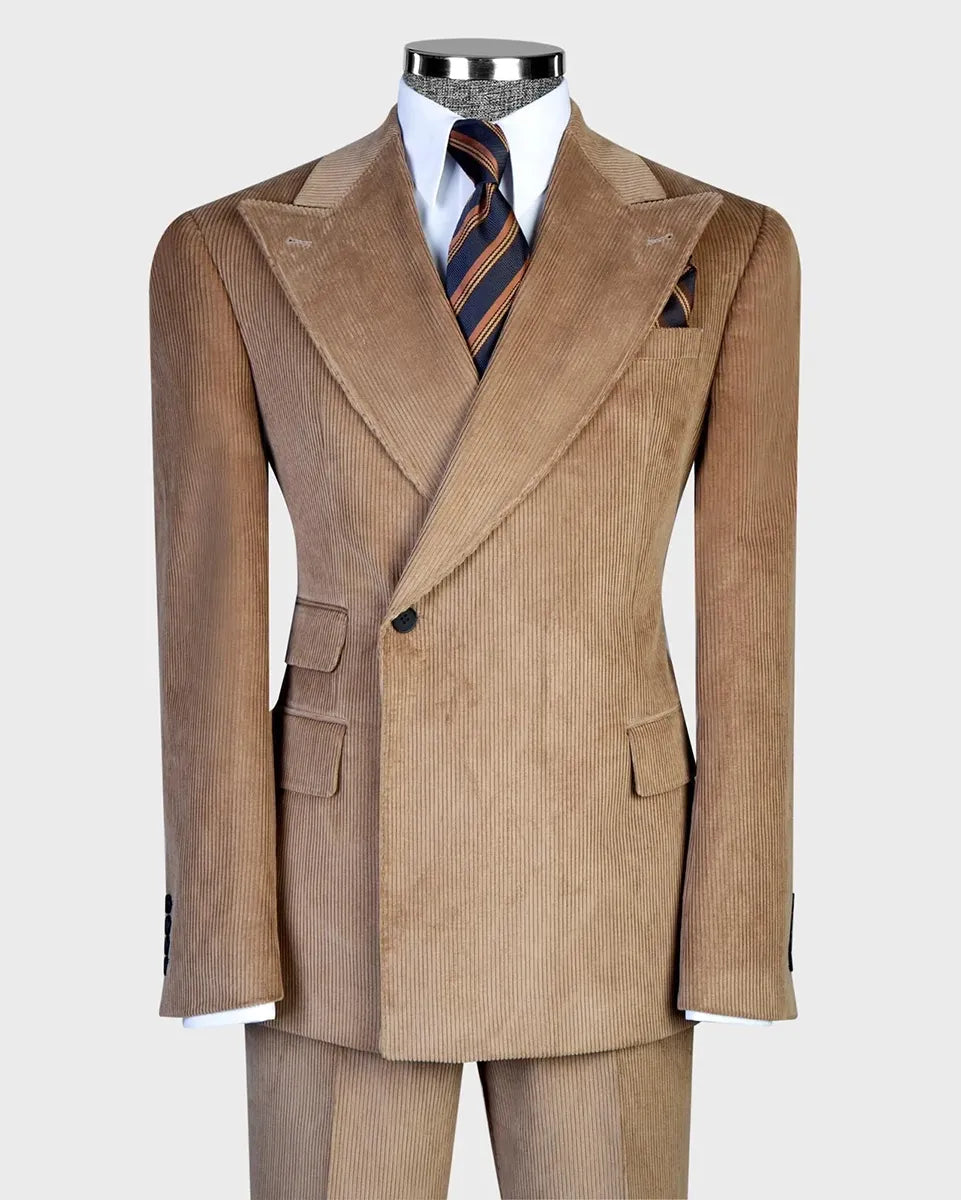 Corduroy One-button 2-piece Suit