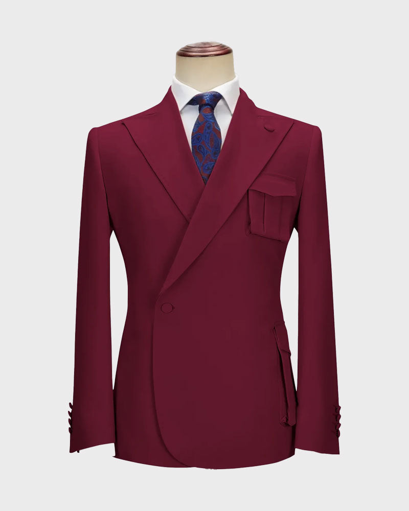 One-button Peak Lapel 2-piece Suit