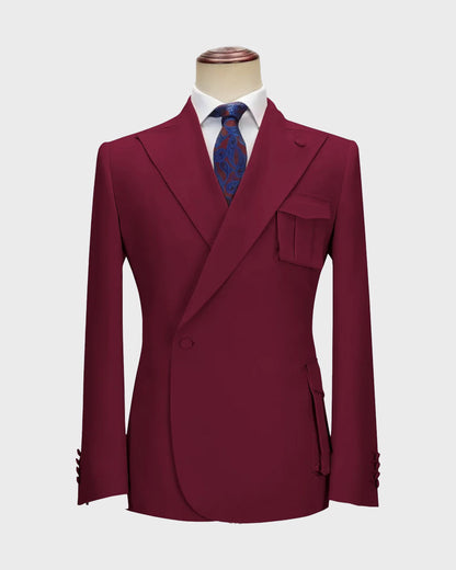 One-button Peak Lapel 2-piece Suit