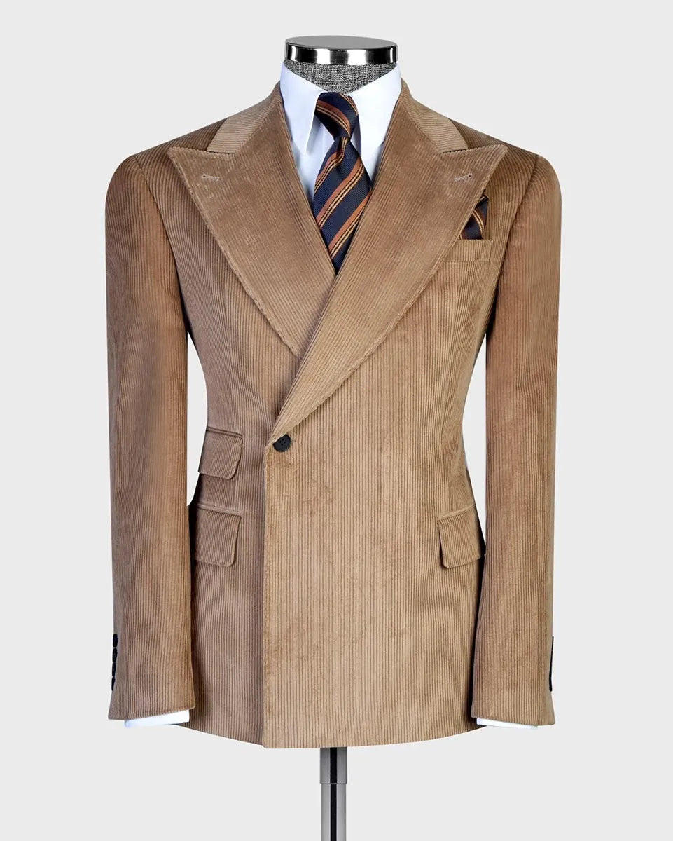 Corduroy One-button 2-piece Suit