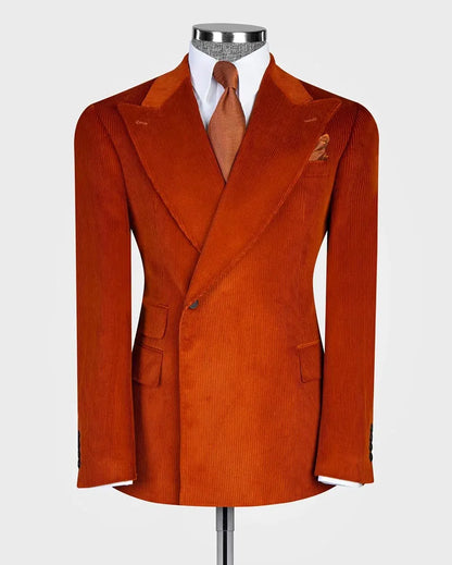 Corduroy One-button 2-piece Suit