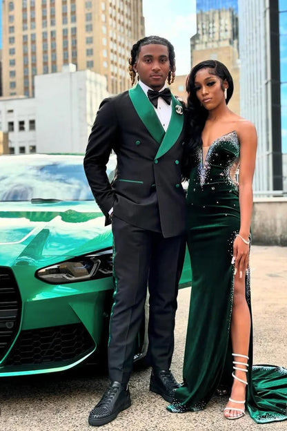 Black 2-piece double-breasted Shawl Lapel Tuxedo