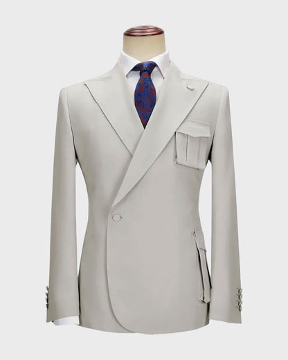 One-button Peak Lapel 2-piece Suit