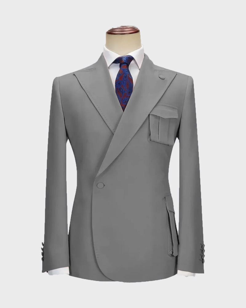 One-button Peak Lapel 2-piece Suit
