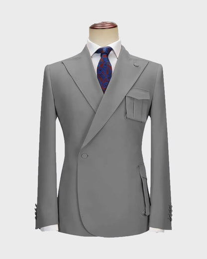 One-button Peak Lapel 2-piece Suit