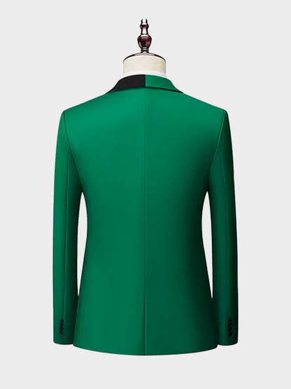 Green 2-piece single-breasted Notch Lapel suit