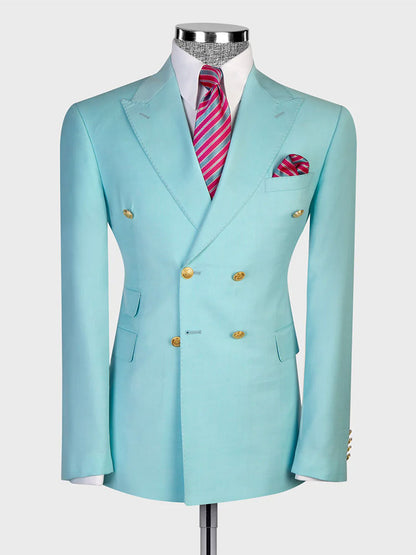 Double-breasted Peak Lapel 2-piece Suit