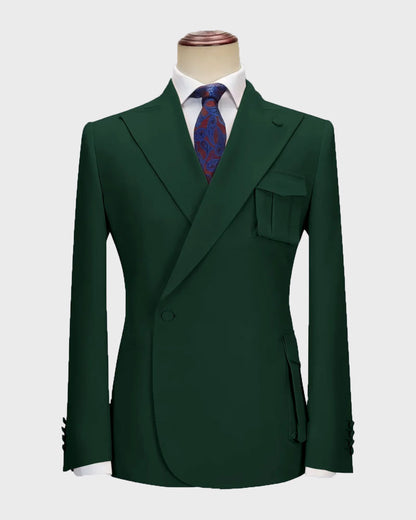 One-button Peak Lapel 2-piece Suit