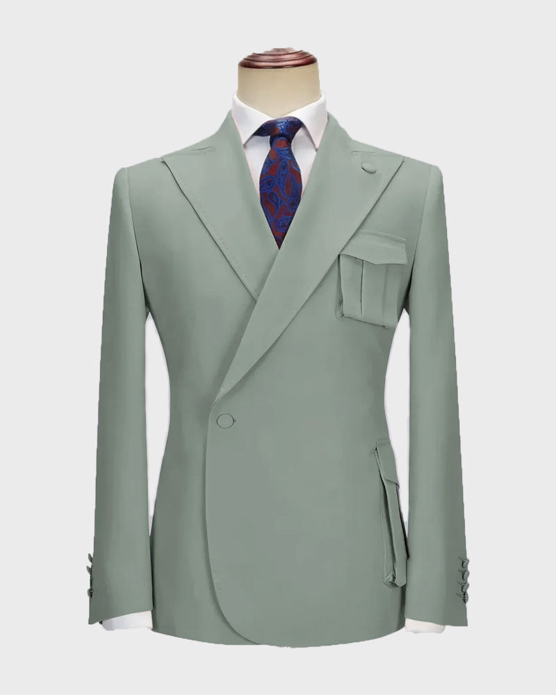One-button Peak Lapel 2-piece Suit