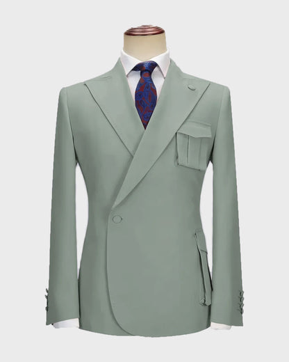 One-button Peak Lapel 2-piece Suit