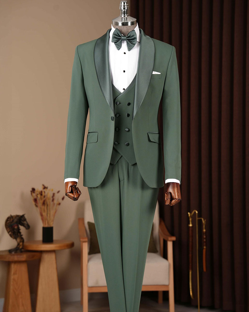 One-button Shawl Lapel 3-piece Tuxedo