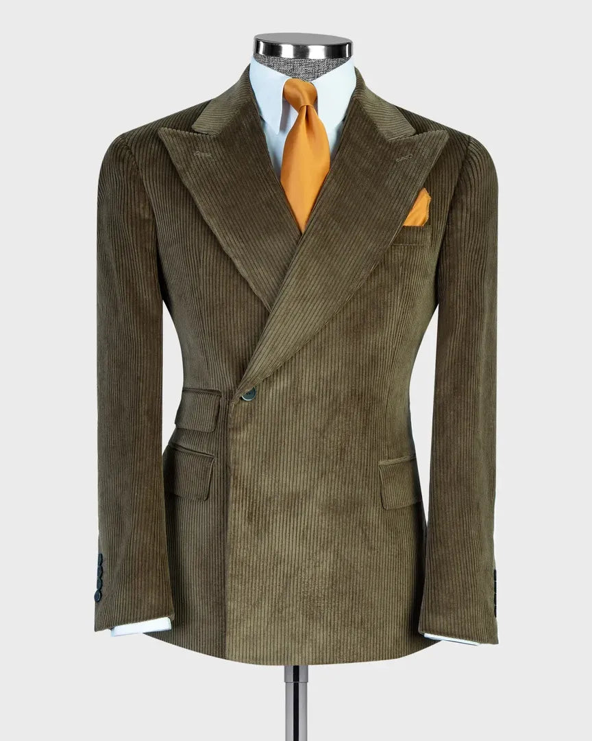 Corduroy One-button 2-piece Suit