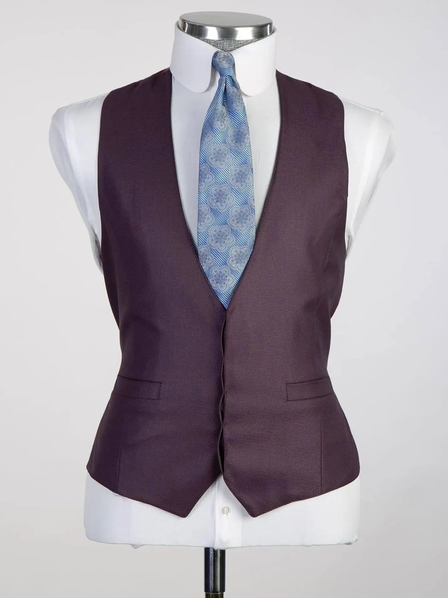 Purple plaid 3 Piece Single Breasted Slim Fit Formal Tuxedo for Men