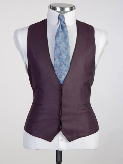 Purple plaid 3 Piece Single Breasted Slim Fit Formal Tuxedo for Men