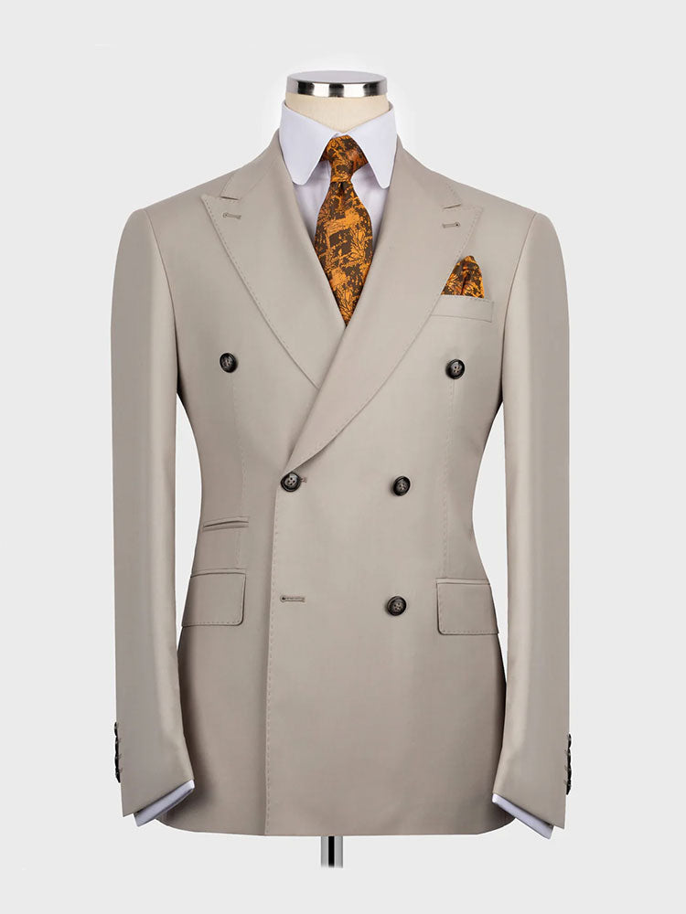 Peak Lapel Double-breasted 2-piece Suit
