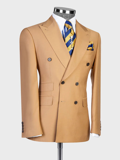 Double-breasted Peak Lapel 2-piece Suit