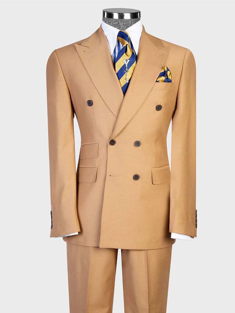 Double-breasted Peak Lapel 2-piece Suit