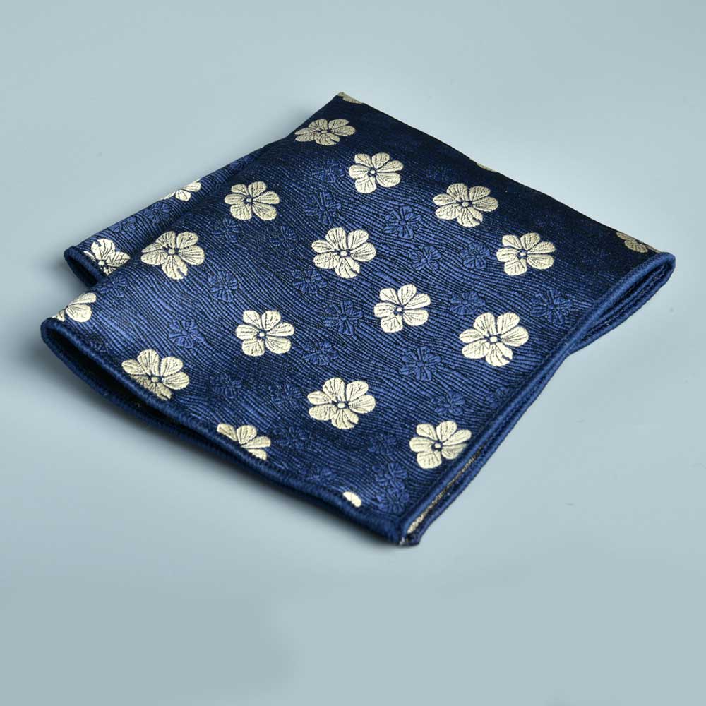Men's Navy Follow Pocket Square